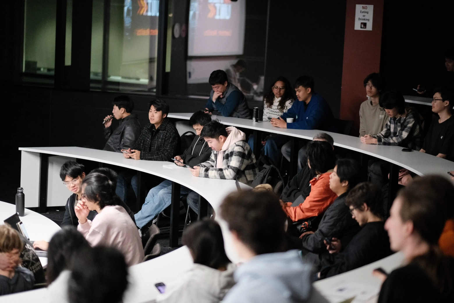 Students sitting in a lecture theatre